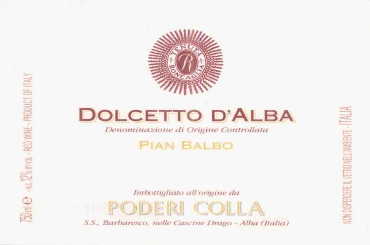 Poderi Colla Dolcetto d'Alba Pian Balbo 2010 Front Label