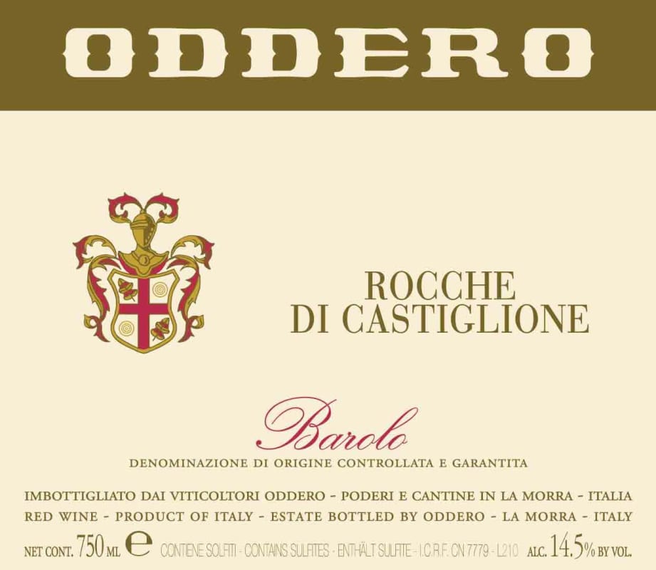 Oddero Barolo Rocche Di Castiglione 2010 Front Label