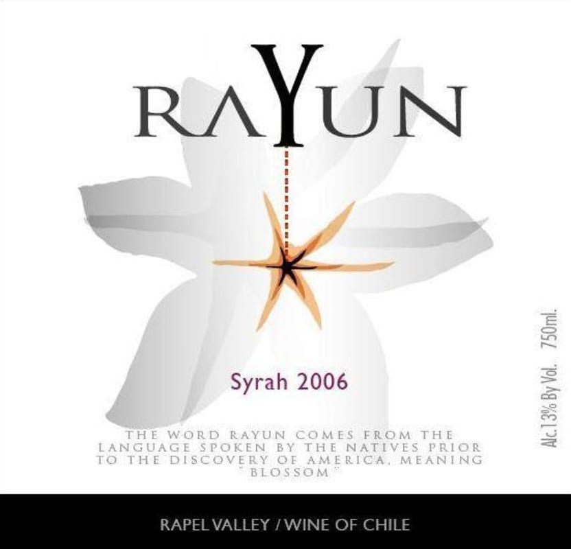 Sutil Family Wines Rayun Syrah 2006 Front Label