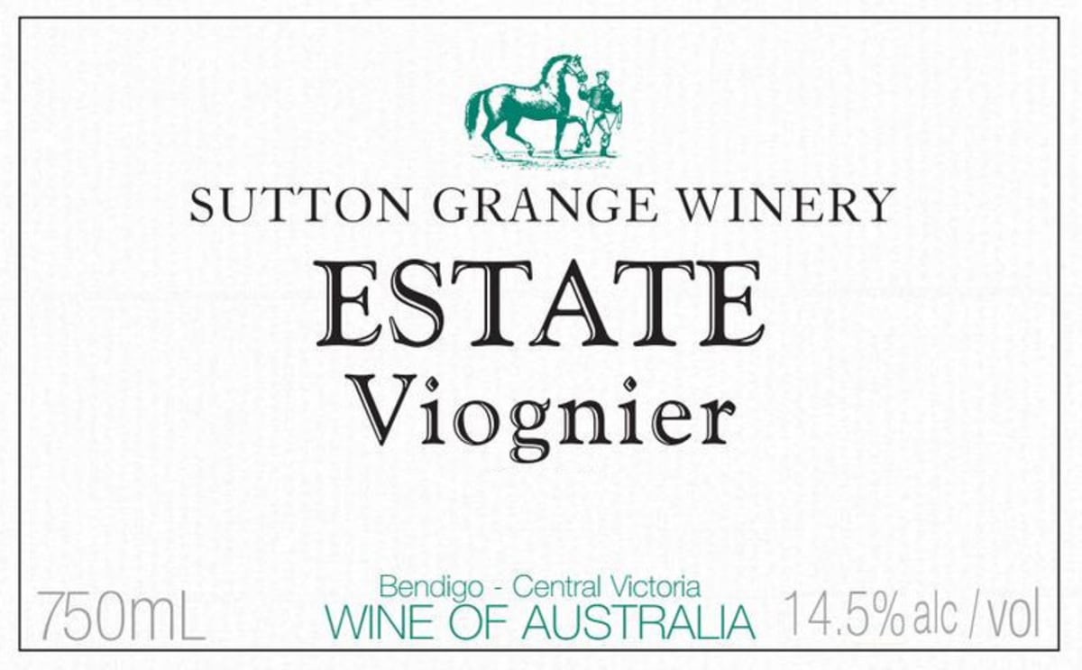 Sutton Grange Winery Estate Viognier 2012 Front Label