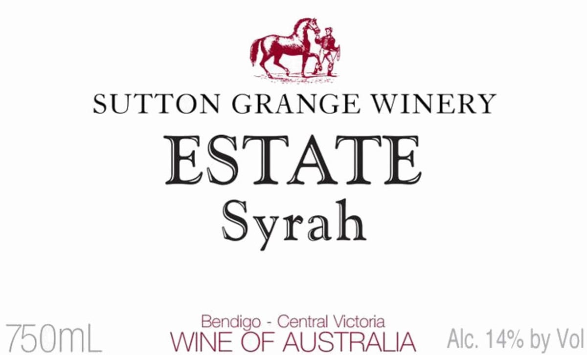 Sutton Grange Winery Syrah 2009 Front Label