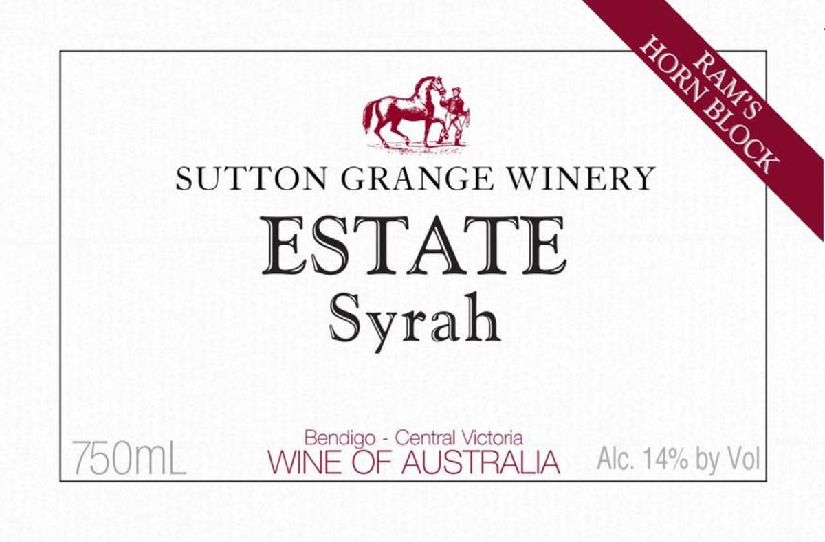 Sutton Grange Winery Ram's Horn Block Estate Syrah 2008 Front Label