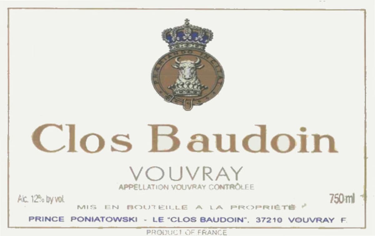 Poniatowski Vouvray Clos Baudoin 2003 Front Label