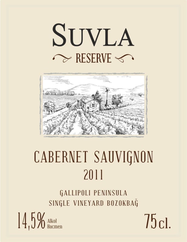 Suvla Winery Reserve Cabernet Sauvignon 2011 Front Label