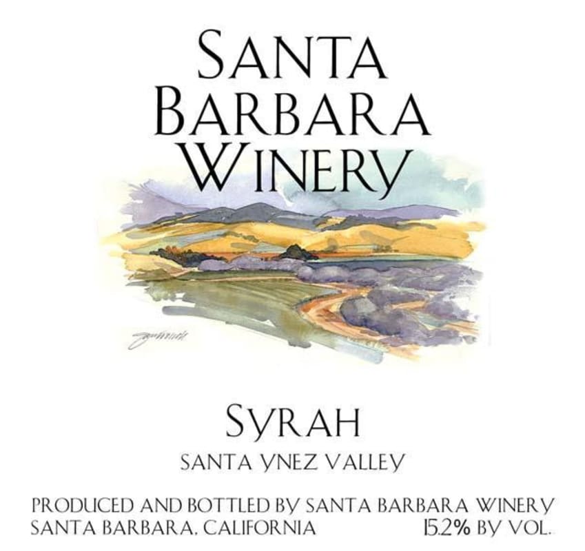 Santa Barbara Winery Syrah 2012 Front Label