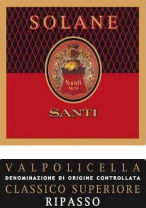 Santi Valpolicella Classico Superiore Ripasso Solane 2011 Front Label