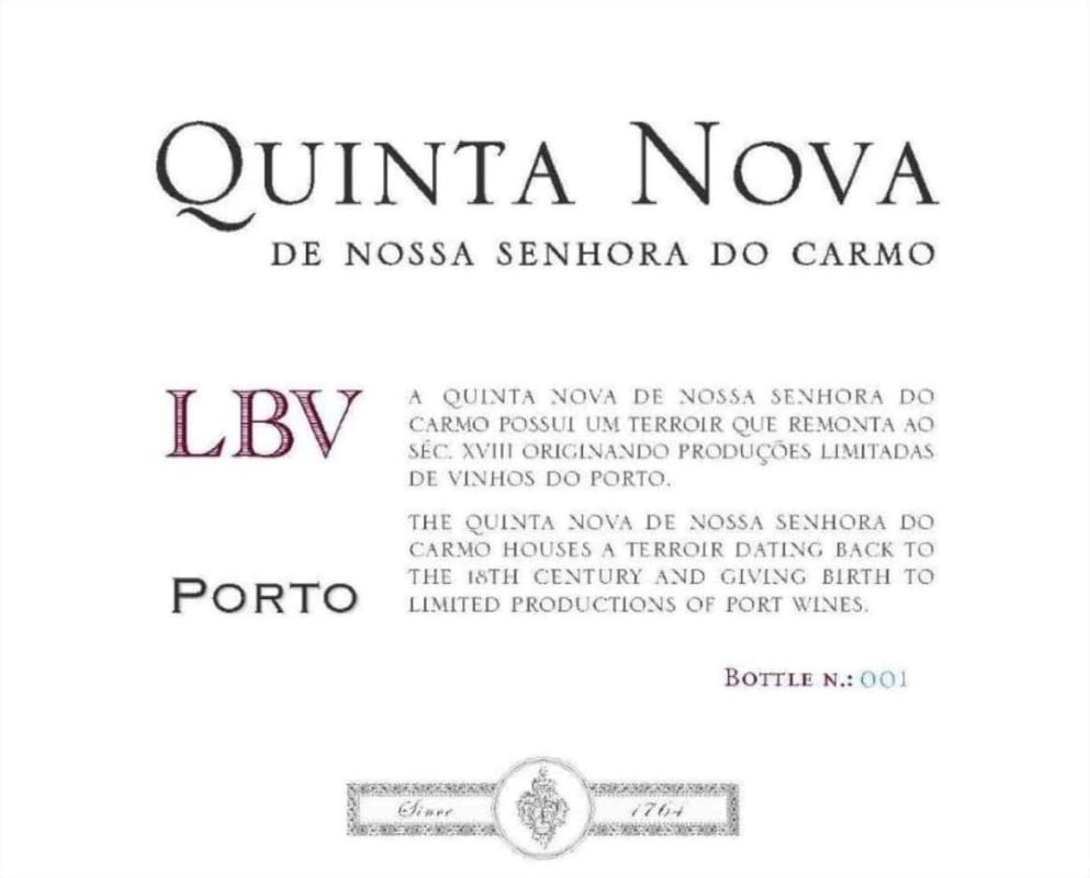 Quinta Nova Late Bottled Vintage Port 2006 Front Label