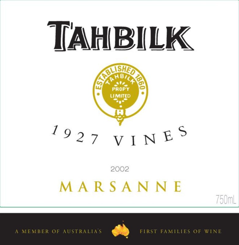Tahbilk 1927 Vines Marsanne 2002 Front Label