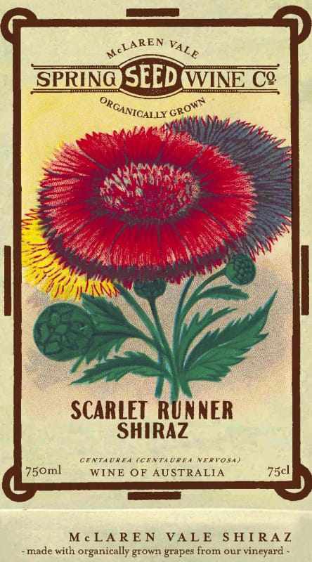 Spring Seed Wine Co. Scarlet Runner Shiraz 2012 Front Label