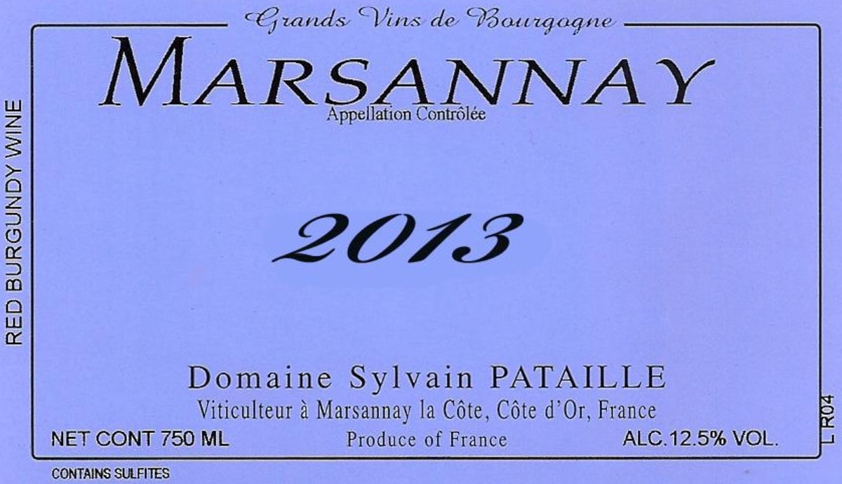 Sylvain Pataille Marsannay 2013 Front Label