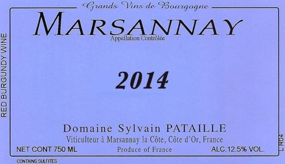 Sylvain Pataille Marsannay 2014 Front Label