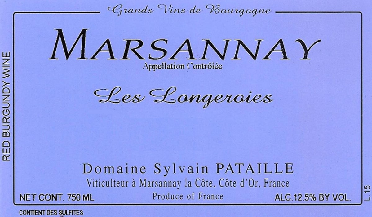 Sylvain Pataille Marsannay Les Longeroies 2012 Front Label