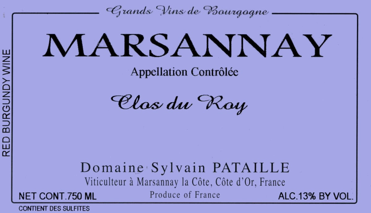 Sylvain Pataille Marsannay Clos du Roy 2005 Front Label