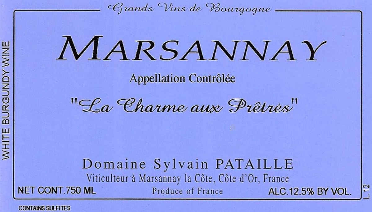 Sylvain Pataille Marsannay La Charme aux Pretres Blanc 2012 Front Label