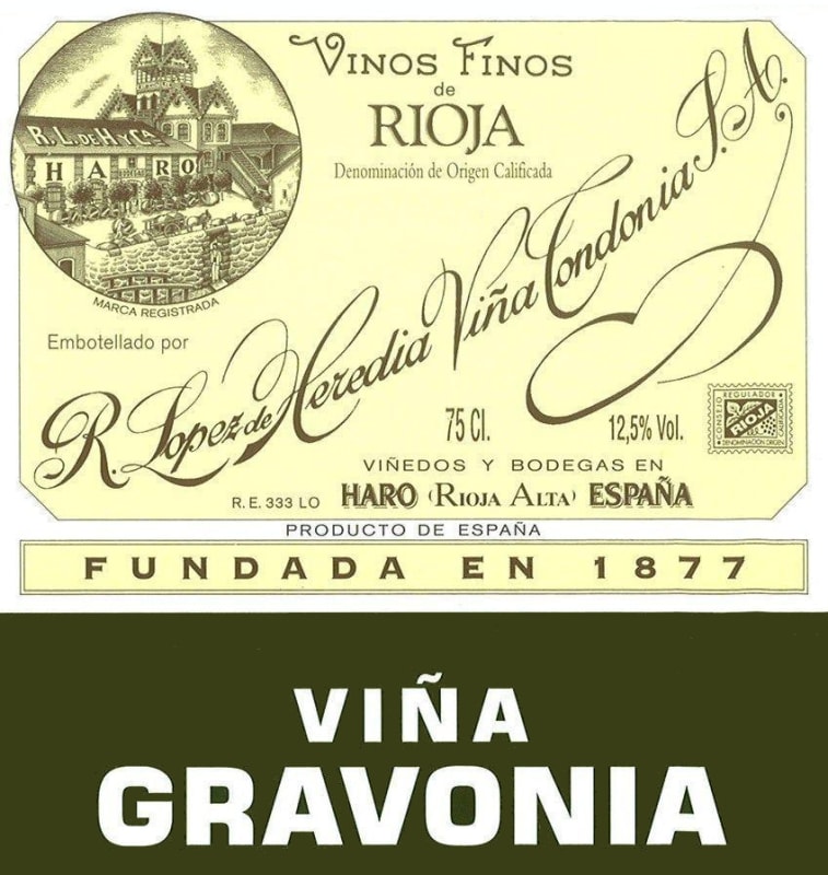 R. Lopez de Heredia Rioja Vina Gravonia Crianza 2002 Front Label