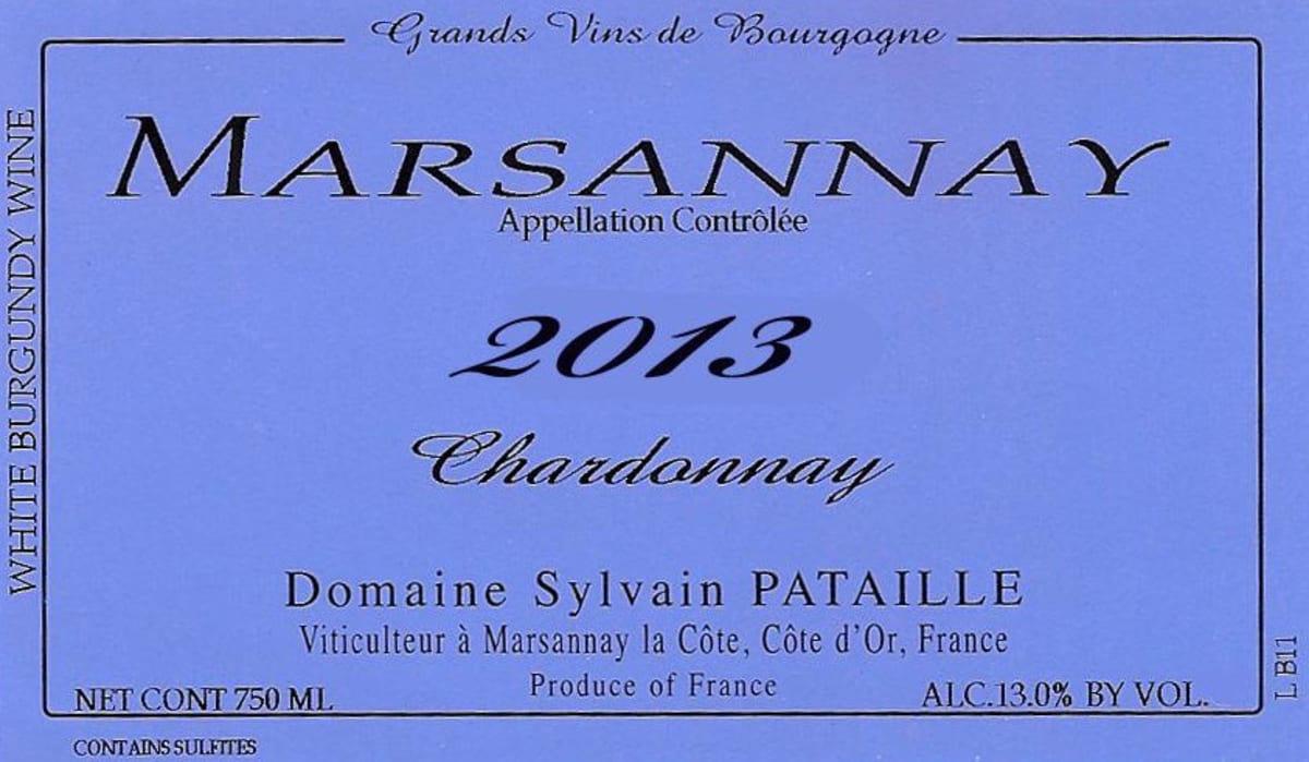 Sylvain Pataille Marsannay Blanc 2013 Front Label
