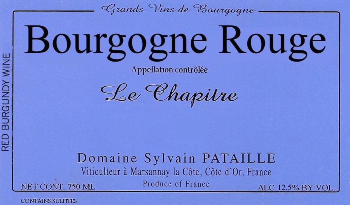Sylvain Pataille Le Chapitre Bourgogne Rouge 2012 Front Label