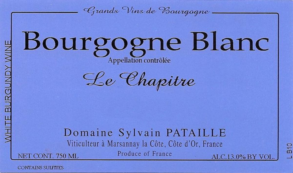 Sylvain Pataille Le Chapitre Bourgogne Blanc 2012 Front Label