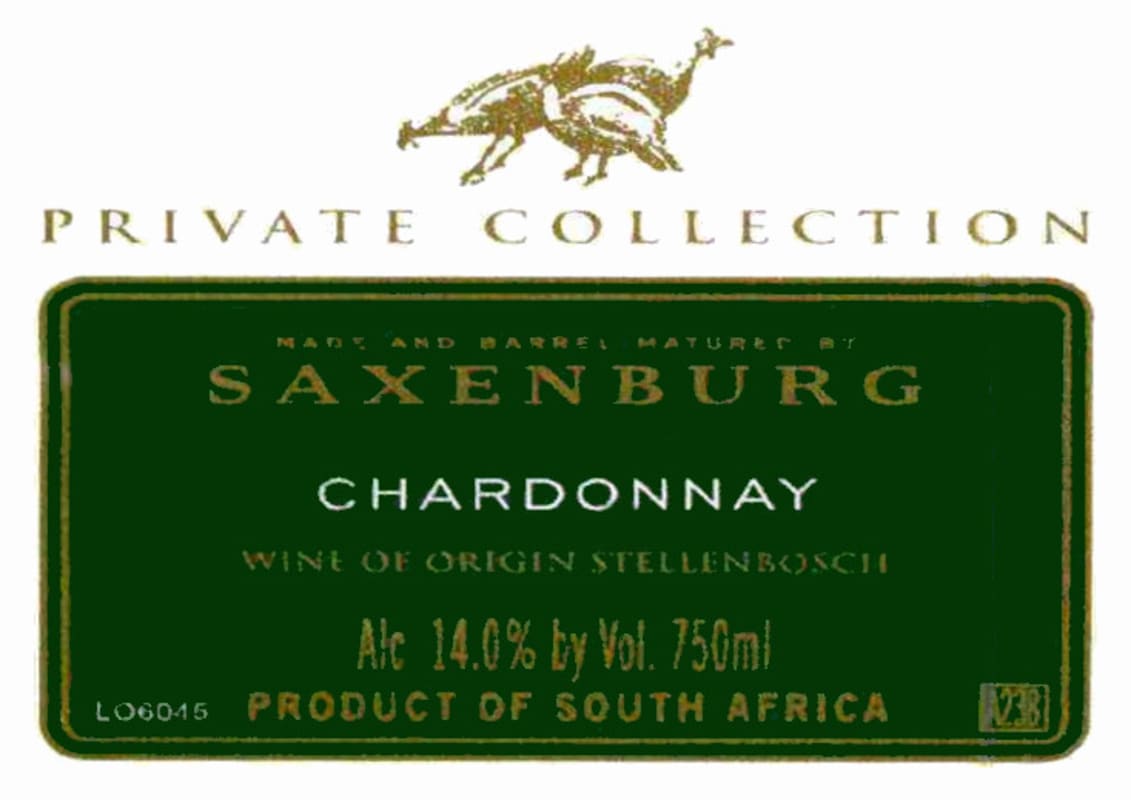 Saxenburg Private Collection Chardonnay 2011 Front Label
