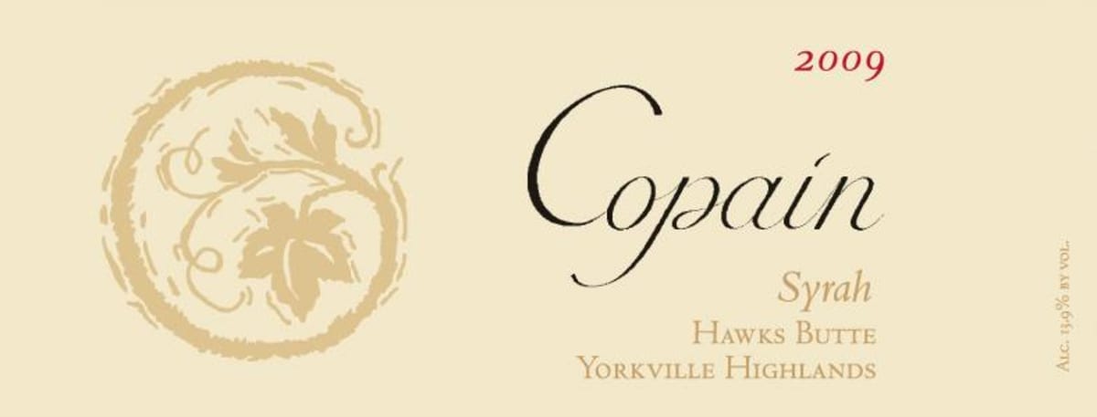 Copain Hawks Butte Syrah 2009 Front Label