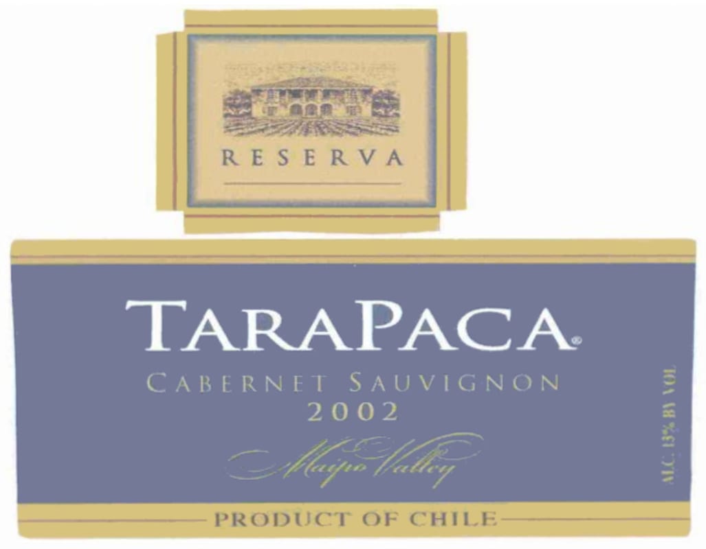 Vina Tarapaca Reserva Cabernet Sauvignon 2002 Front Label