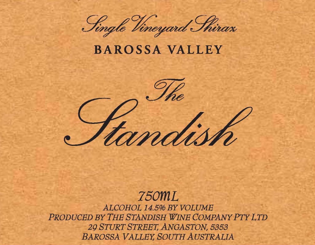 Standish Shiraz 2007 Front Label