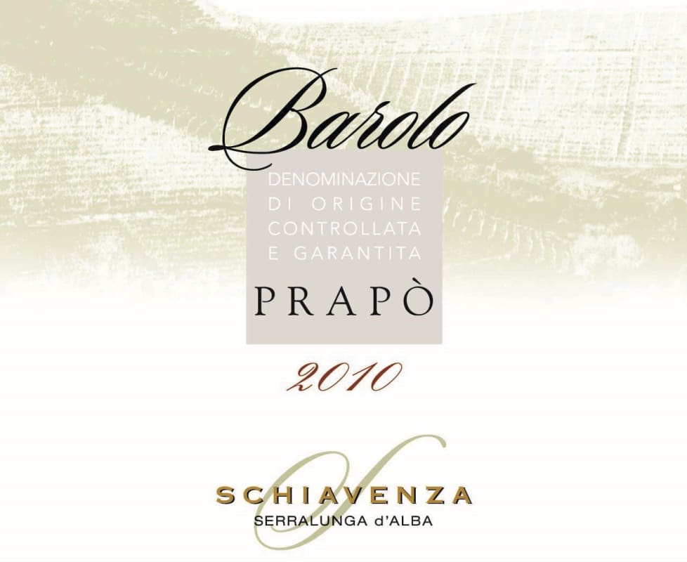 Schiavenza Barolo Prapo 2010 Front Label