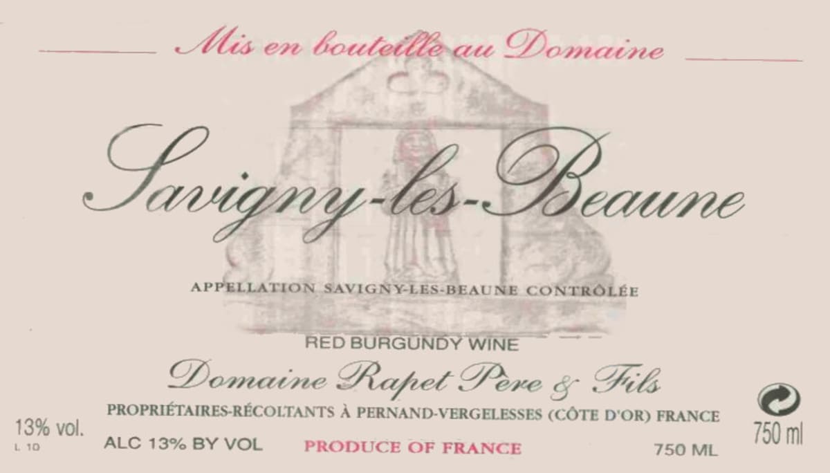 Rapet Pere & Fils Savigny-les-Beaune Rouge 1999 Front Label