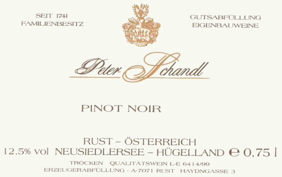 Schandl Pinot Noir 2002 Front Label