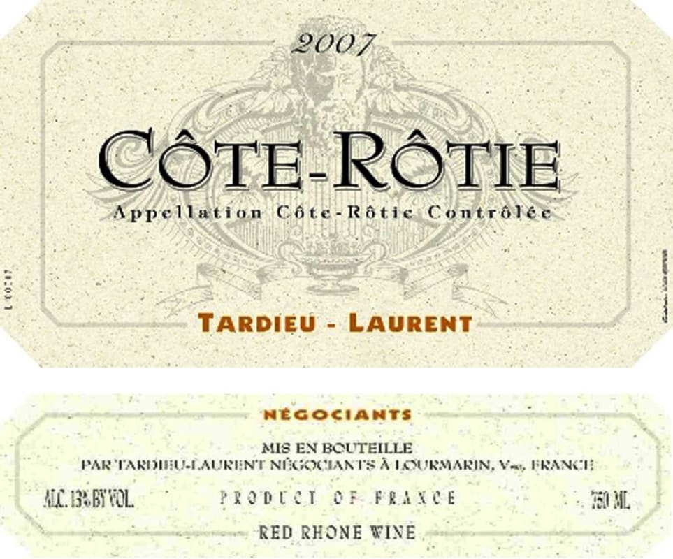 Tardieu-Laurent Cote Rotie 2007 Front Label