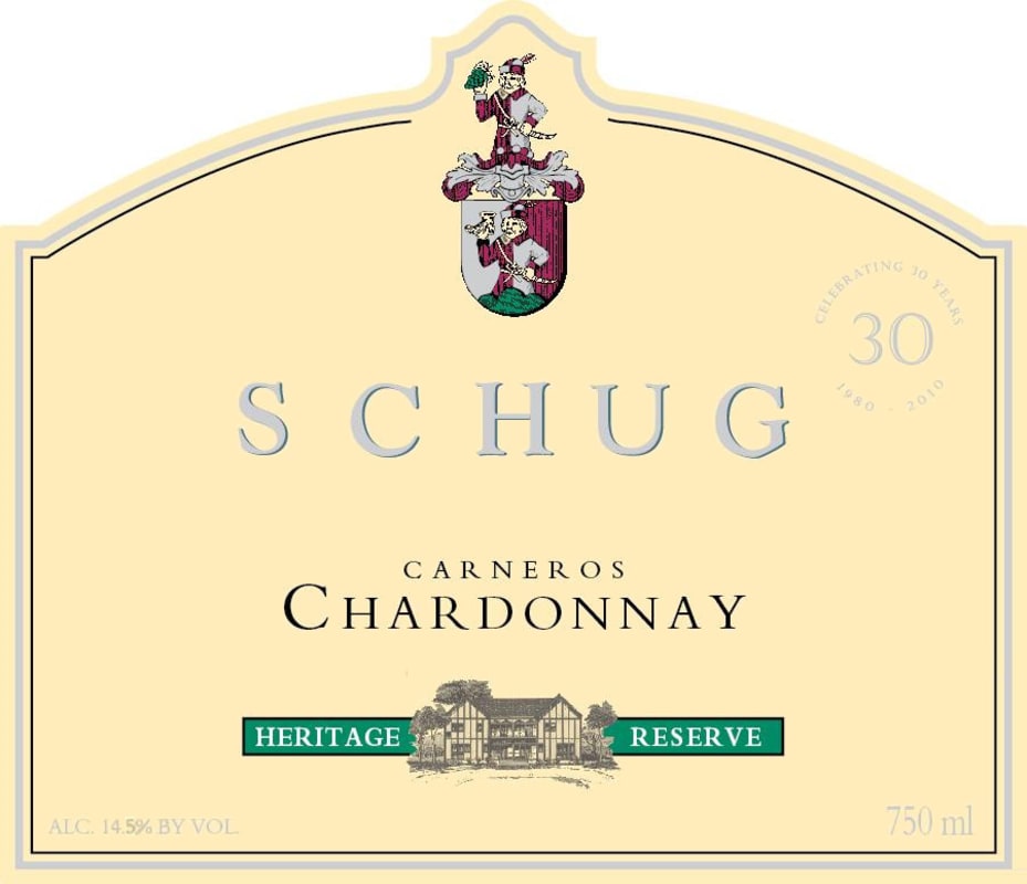 Schug Heritage Reserve Chardonnay 2009 Front Label
