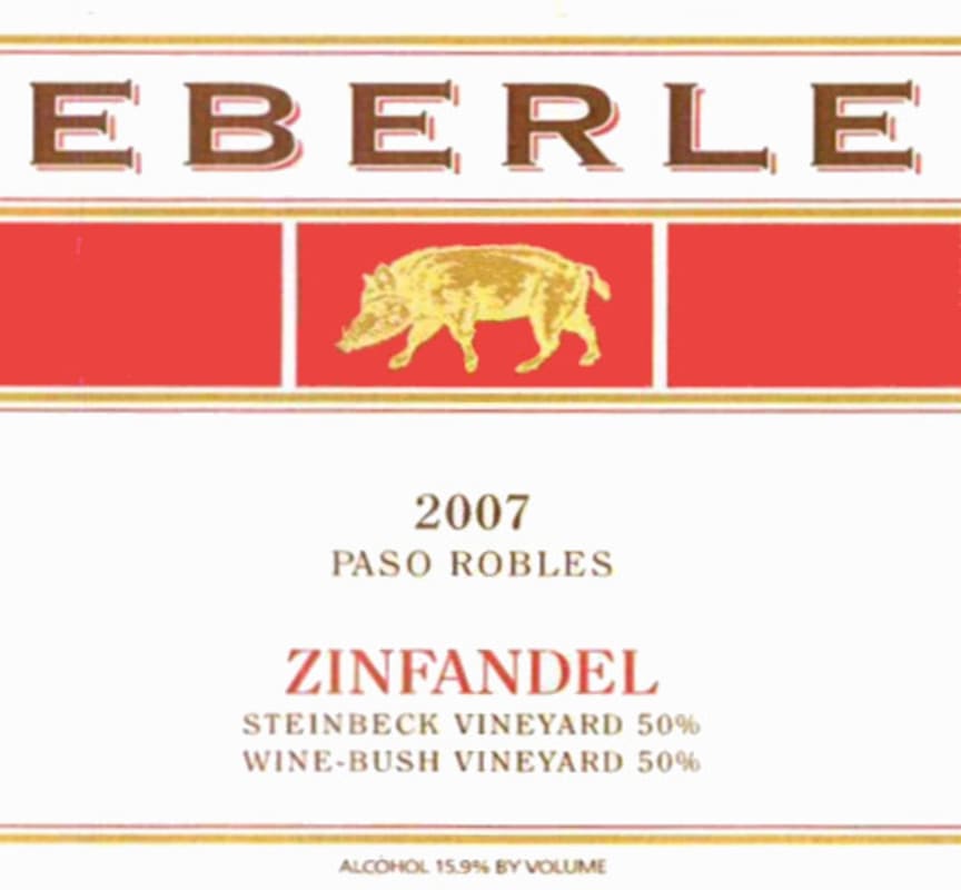 Eberle Steinbeck Vineyard Zinfandel 2007 Front Label