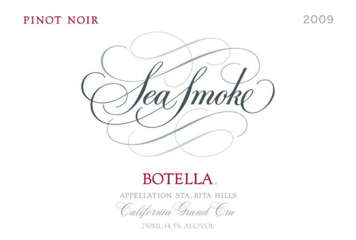Sea Smoke Cellars Botella Pinot Noir 2009 Front Label