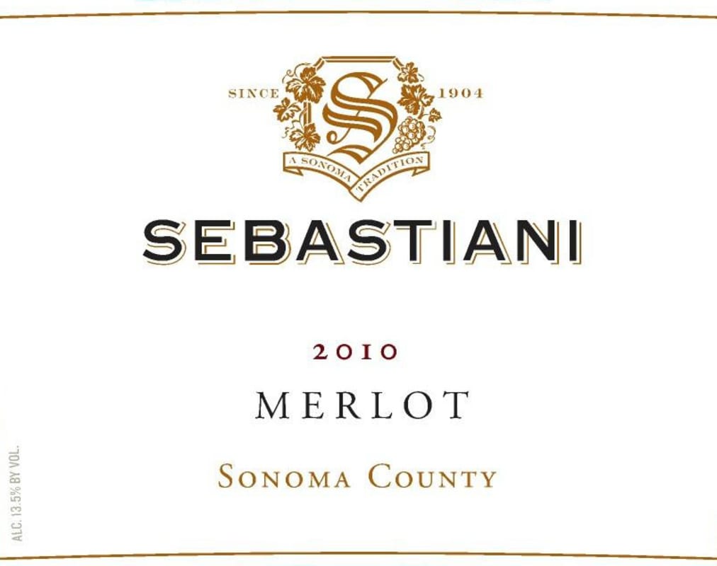 Sebastiani Sonoma County Merlot 2010 Front Label