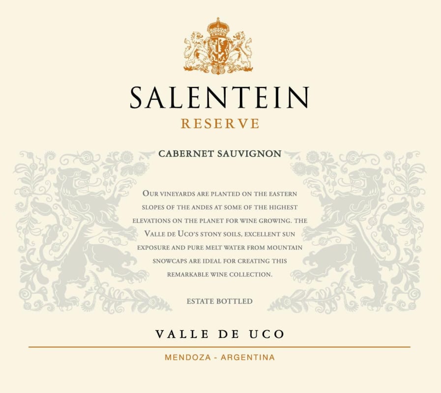 Salentein Reserve Cabernet Sauvignon 2014 Front Label