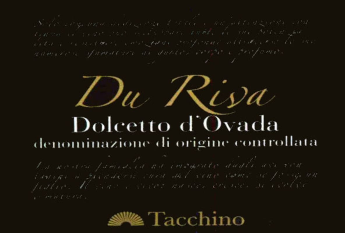 Tacchino Dolcetto d' Ovada Du Riva 2012 Front Label