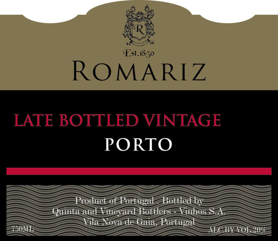 Romariz Late Bottled Vintage Port 2009 Front Label