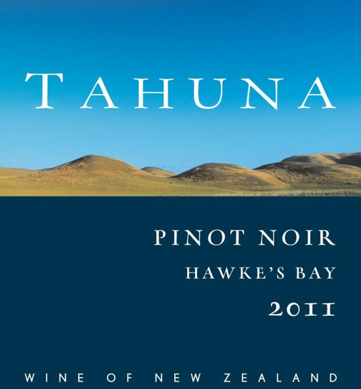 Tahuna Wines Hawke's Bay Pinot Noir 2011 Front Label