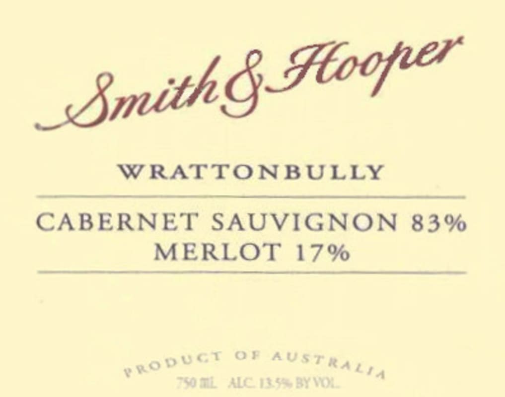 Smith & Hooper Cabernet Sauvignon Merlot 2012 Front Label
