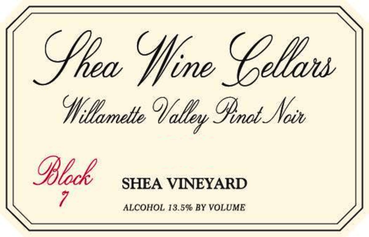 Shea Block 7 Pinot Noir 2013 Front Label