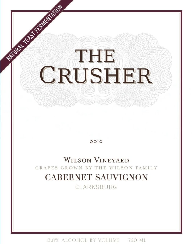 The Crusher Cabernet Sauvignon 2010 Front Label