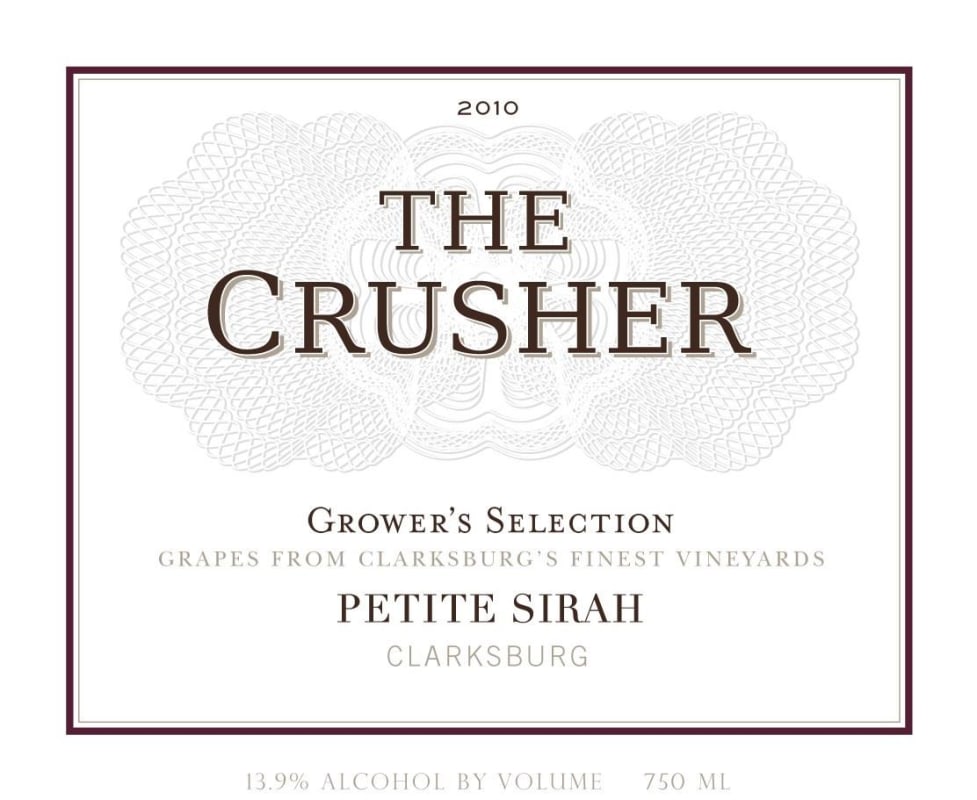 The Crusher Petite Sirah 2010 Front Label