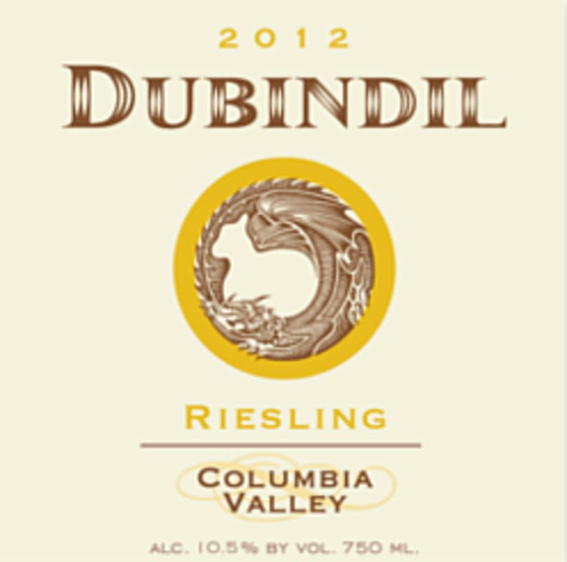 Dubundil Winery Riesling 2012 Front Label