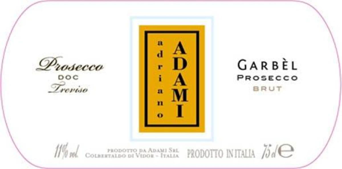 Adami Prosecco Treviso Garbel Brut 2015 Front Label