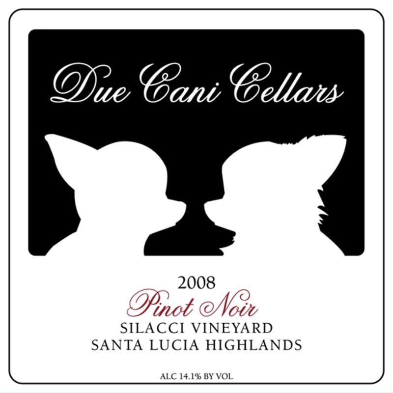 Due Cani Cellars Silacci Pinot Noir 2008 Front Label