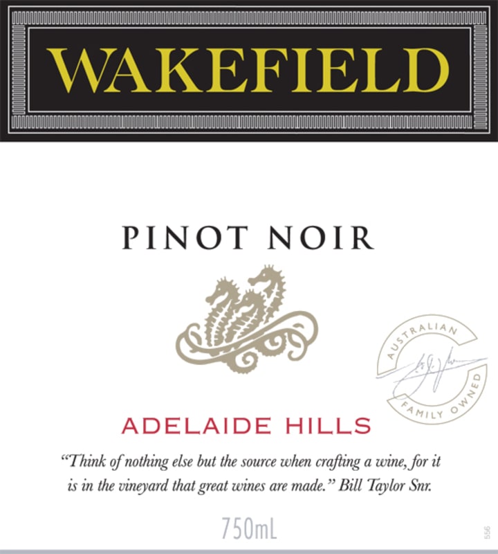 Wakefield Estate Pinot Noir 2012 Front Label
