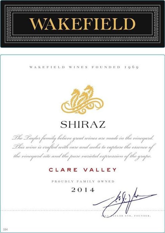 Wakefield Shiraz 2014 Front Label