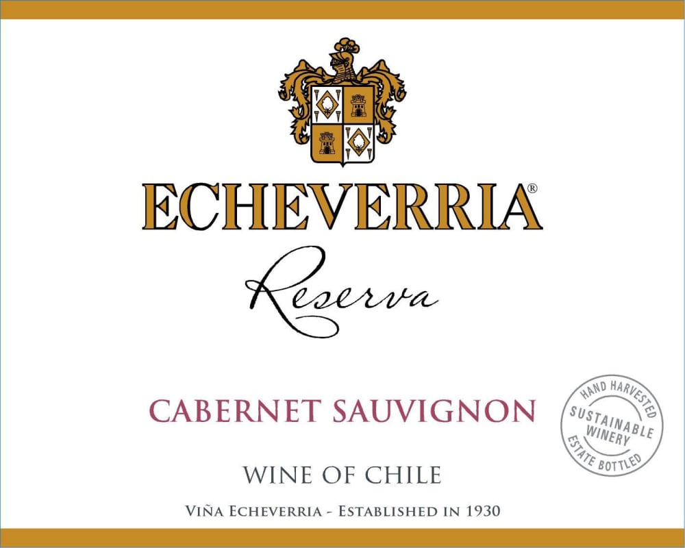 Echeverria Reserva Cabernet Sauvignon 2015 Front Label