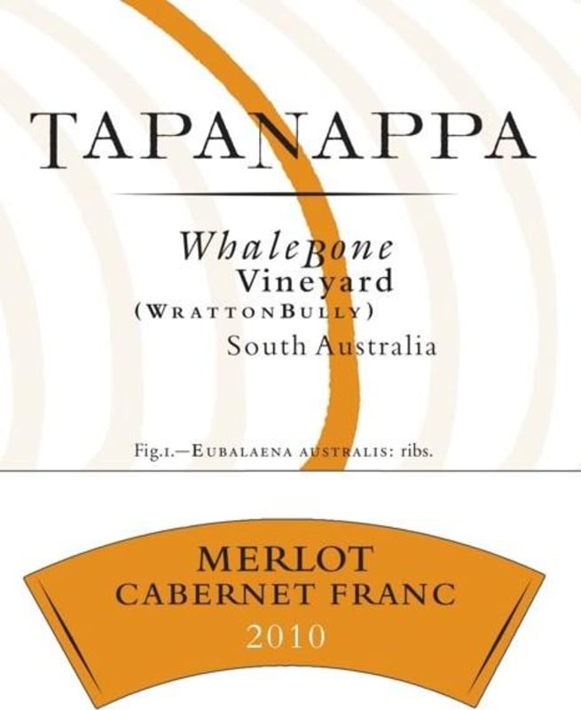 Tapanappa Whalebone Vineyard Merlot Cabernet Franc 2010 Front Label