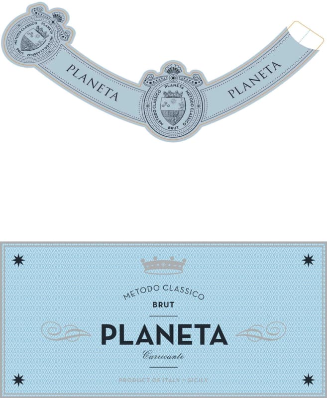 Planeta Metodo Classico Brut Carricante 2011 Front Label